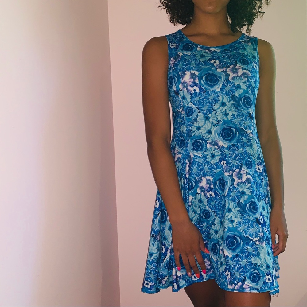 Kidpik blue flowery summer dress